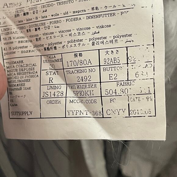 Suitsupply grey wool cropped tapered pants sz 30x27 - Picture 11 of 11